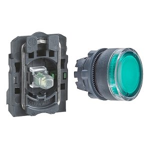 Schneider XB5AW33B1 – Botão Luminoso Ø22mm, Verde, Retorno por Mola, NA, 24VCA/CC