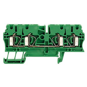 WEIDMÜLLER ZDU 2.5/4AN – Conector Com 4 Conexões 2,5mm² Verde | Conexão Mola