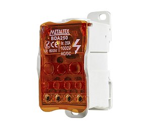 METALTEX BDA250 – Bloco de Distribuição Modular 12 Terminais 255 A