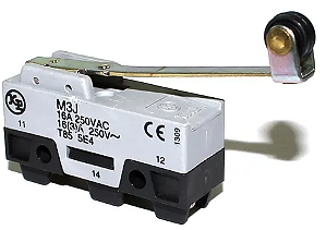 KAP M3J – Microrruptor Básico 16 A 250 V, Alavanca Longa c/ Rolete