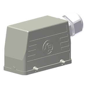 KAP PB16L – Carcaça Metálica para Conector Multipolar 16 Polos com Saída Lateral PG21 e Fixação por 2 Alavancas | Padrão EN