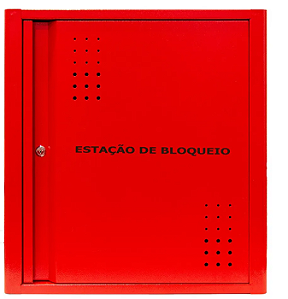 TAGOUT EBAG – Estação de Bloqueio Vermelha em Aço Grande Com 30 Ganchos | Sem Visor