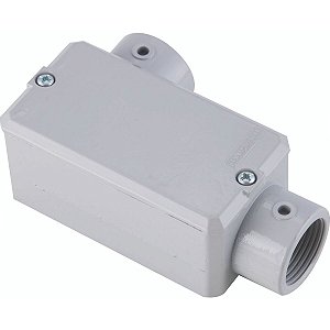 TRAMONTINA 56104/082 – Condulete LL 3/4" BSP Com Tampa Vedada | Pintura Cinza