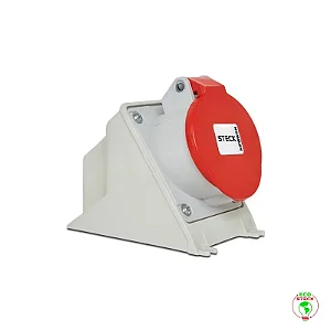 STECK N3209 – Tomada Sobrepor 32A 2P+T 380/440V Vermelha 9H IP44 | Newkon