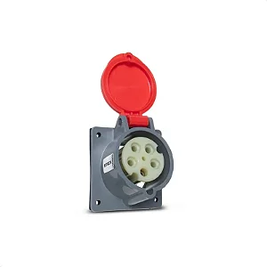 STECK S5046 – Tomada Embutir Vermelha 16A 3P+N+T 380/440V 6H IP44 | Brasikon