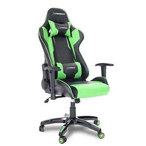 Cadeira Gamer Xperience Ultra Verde, Base Giratória, Braço Ajustável e Sistema de Inclinação Avançado