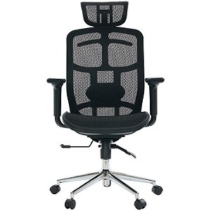 Cadeira de Escritório Comfy ErgoPro Preta Tela Mesh Preta, Braço e Assento Ajustáveis e Relax Avançado