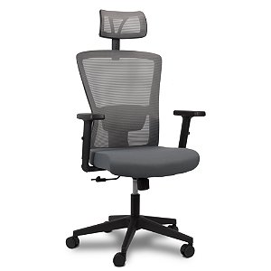 Cadeira de Escritório Comfy Stance Plus Tela Mesh Cinza, Base Giratória e Sistema Relax
