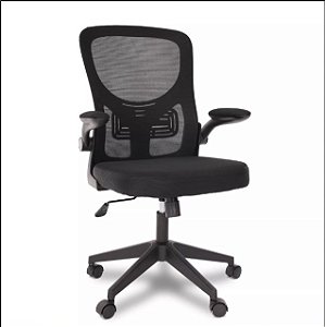 Cadeira de Escritório Flexy Way Preta Tela Mesh Preta, Base Giratória e Sistema Relax