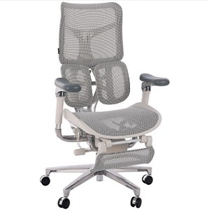 Cadeira de Escritório Comfy Sihoo Edge Tela Mesh Cinza Base Alumínio, Múltiplos Ajustes Braço 6D
