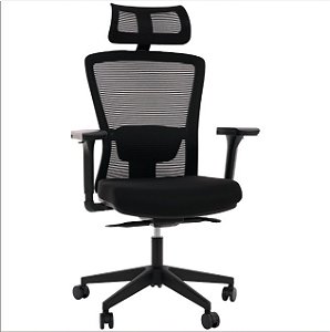 Cadeira de Escritório Comfy New Stance Ultra Tela Mesh Preta, Assento Slide, Braços 4D, Relax Avançado