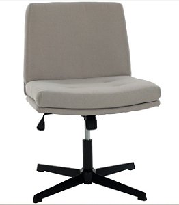 Cadeira Giratória Flexy Coris Base Preta e Tecido Cinza Pérola