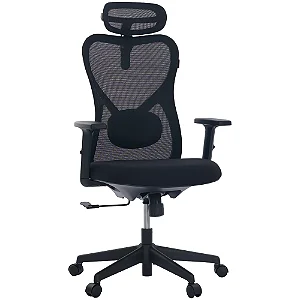 Cadeira de Escritório Comfy Vitally Plus Preta Assento em Espuma Injetada, Relax Avançado