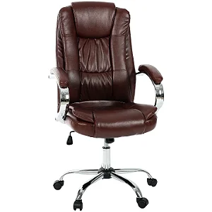 Cadeira de Escritório Flexy Virtuous Marrom, Base Giratória e Sistema Relax