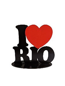 Placa I love Rio MDF com base