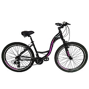 BICICLETA FEMININA ARO 26 BREEZE ALUMINIO 21V VBRAKE T16 PTO/AZUL a vista 1496,00