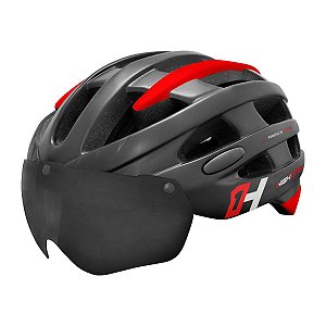 Capacete Ciclista Bike Mtb Casco New Óculos Com Luz High One