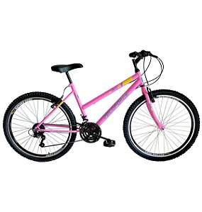 KIT BICICLETA ARO 26" 21V LADY AÇO ROSA/AMARELO A VISTA R$799,00 retirando no local