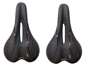 Par (02 unidades) de Selim MTB vazado gel preto elleven