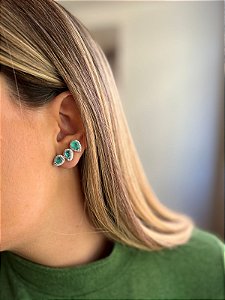 Brinco earcuff turmalina fusion