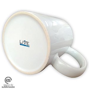 Caneca Branca de Cerâmica Resinada 325ml Live - Espaço da Sublimação - Tudo  para sublimação e transfer