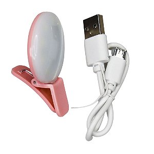 Luz de Selfie com LED Portátil MAX-RL4 Rosa