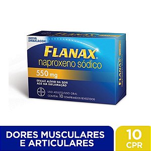 Analgésico Flanax 550mg Dose Forte - 10 Comprimidos