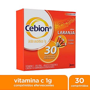 Vitamina C Cebion Efervescente Sabor Laranja 1g - 30 Comprimidos