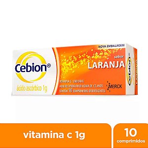 Vitamina C Cebion Efervescente Sabor Laranja 1g - 10 Comprimidos