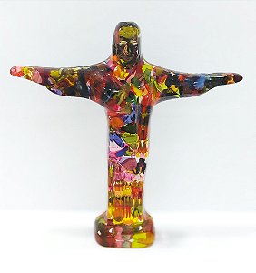 Cristo em resina colorido