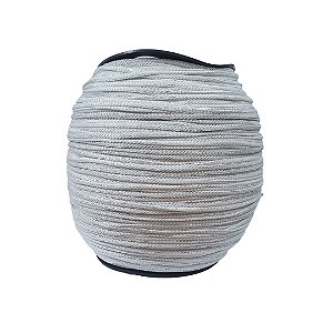 Fio de Poliéster 4mm HassTextil-101-Branco com Lurex Prata