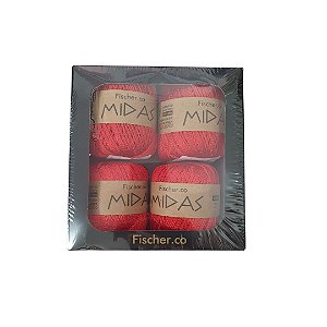 Kit Fio Midas 4 rolos 162 mts - Cor Vermelho - Fischer