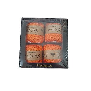 Kit Fio Midas 4 rolos 162 mts - Cor Laranja - Fischer