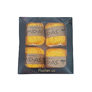 Kit Fio Midas 4 rolos 162 mts - Cor Amarelo - Fischer