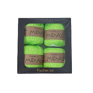 Kit Fio Midas 4 rolos 162 mts - Cor Verde Neon - Fischer