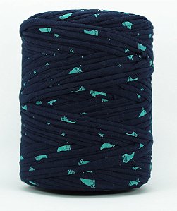 Fio de Malha Residual-140 m Azul Marinho Estampa Verde