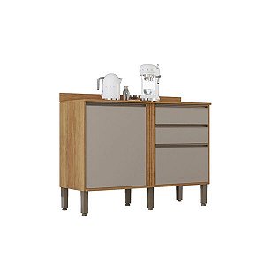Balcão Para Cozinha Pérola - Sallêto Cinamomo/Off White
