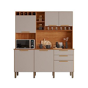 Cozinha Compacta New Topázio - Sallêto Cinamomo/Off White