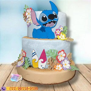 Bolo Fake Lilo e Stitch - Criações em EVA