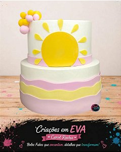 Bolo Fake Sol Boho para Decoração de Festa
