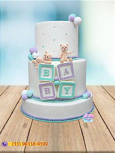 Bolo Fake Chá Revelação dos Ursos