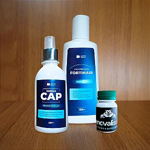 Kit pós-transplante capilar - Cicatricort Forthair, Derma CAP e Renovalis Duo (60 caps)
