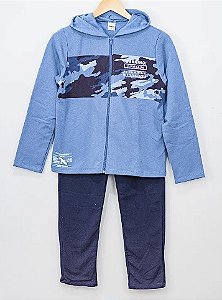 Conjunto de Moletom Infantil Jaqueta com capuz e calça - Menino - Rovitex