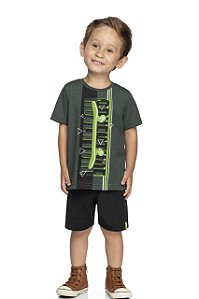 Conjunto Curto Infantil Menino Adventure Verde - Elian