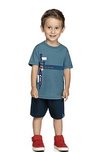 Conjunto Curto Infantil Menino Get Ready Azul - Elian