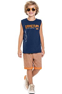 Conjunto Infantil Menino Gamer Marinho - Marlan