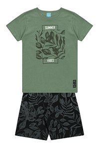 Conjunto Infantil Menino Summer Vibes Verde - Kamylus