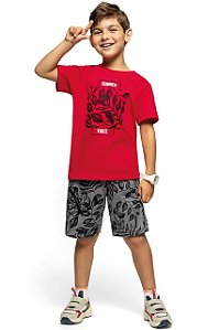 Conjunto Infantil Menino Summer Vibes Vermelho - Kamylus