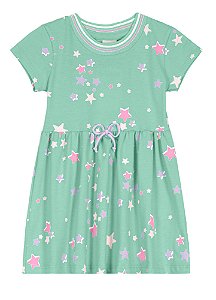 Vestido Infantil em Cotton Estampa Estrelas - Brandili