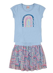 Conjunto Infantil Menina com Blusa e Short Saia - Brandili